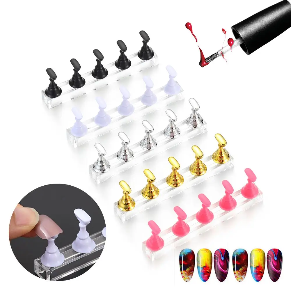 

New Nail Tips Training Tools Plastic Nail Polish Practice Tips Palette Tool Nail Art Display Stand Display