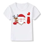 Детская футболка ZSIIBO для девочек и мальчиков, модная Рождественская футболка с мультяшным принтом белого и черного цветов, с коротким рукавом и круглым вырезом для мальчиков и девочек