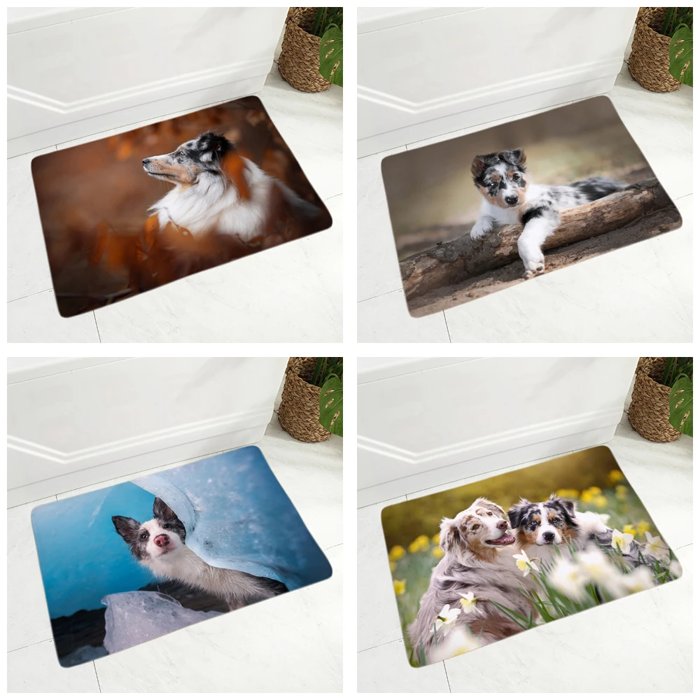 Австралийские овчарки животных фланель ковровое покрытие Коврик для прихожей