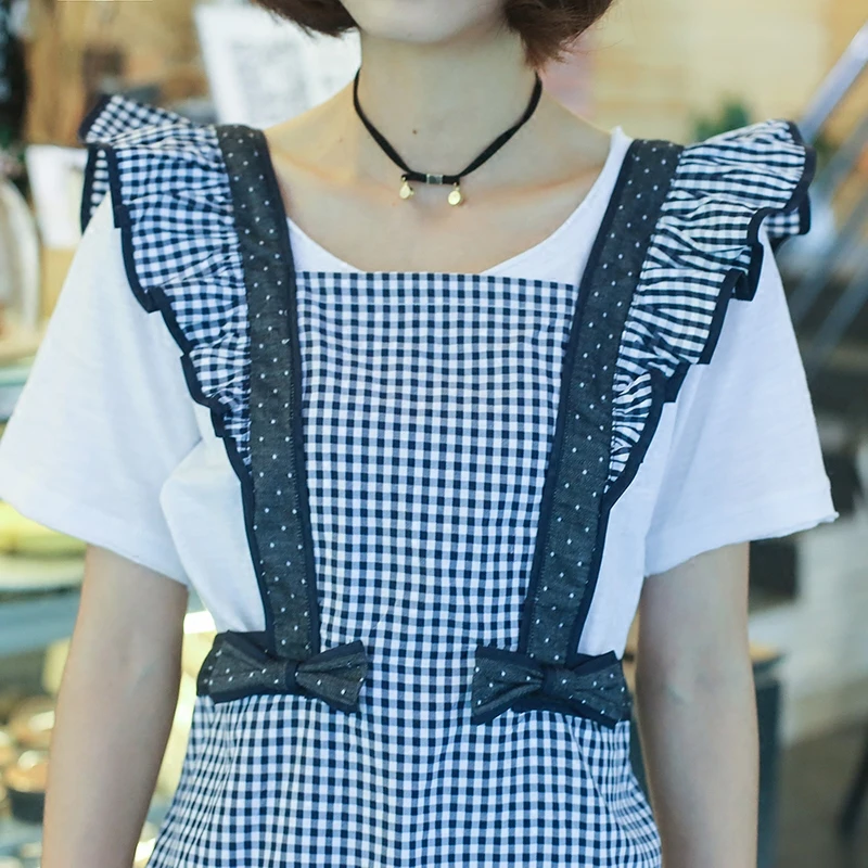 Original Korean fashion cute literary apron pastoral sling manicure Western restaurant home kitchen oil | Дом и сад