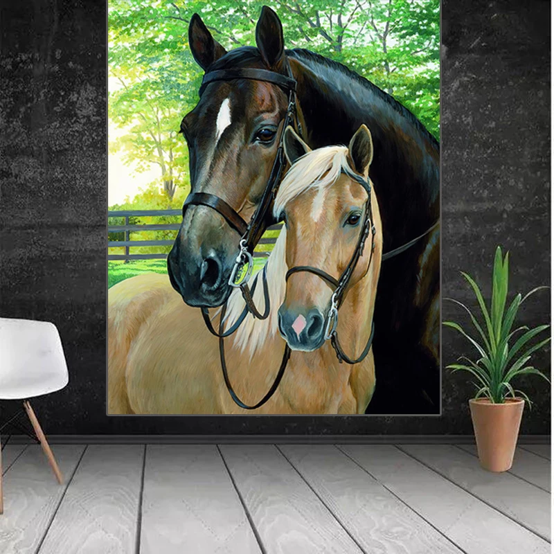 

Big Picture Large Horse Canvas Wall Art Painting for Interior Animal Decoration Picture for Home Frameless Art Prints
