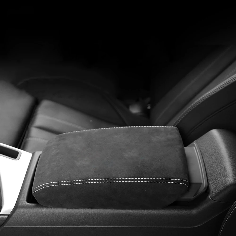 

Alcantara Leather Armrest Cover for Audi A4 B9 A5 2019 Car Interior Center Control Armrest Box Elastic Band Cover Trim