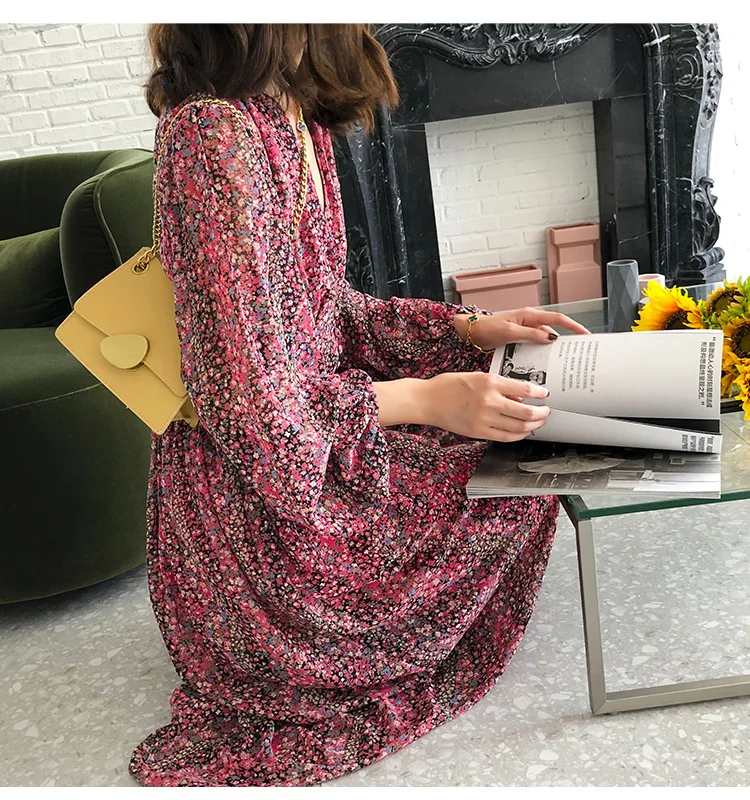 Женское шифоновое платье с цветочным принтом Timis Li повседневное офисное до