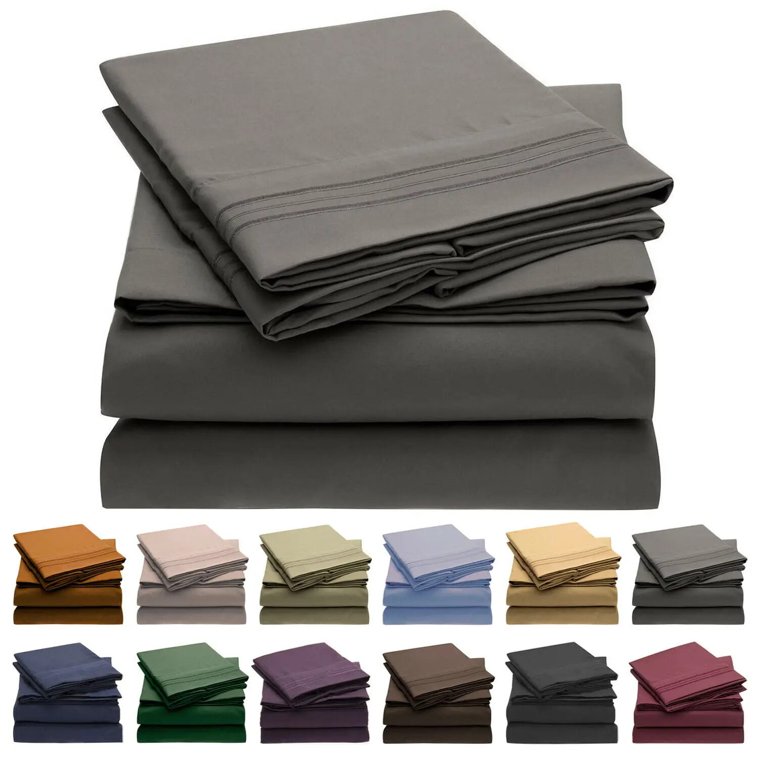 

Mellanni 4-Piece Bed Sheet Set, Deep Pocket, Wrinkle, Stain Resistant Microfiber