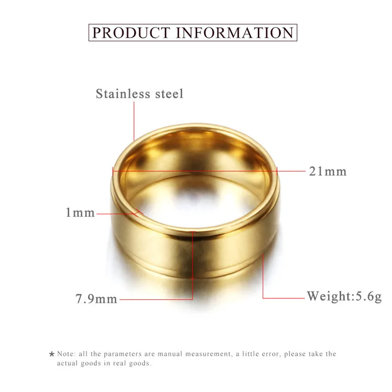 Yobest акция нержавеющая сталь черный/золотой цвет антиаллергенное гладкое