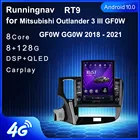 Runningnav для Mitsubishi Outlander 3 III GF0W 2018-2021 Tesla Тип Android автомобильное радио мультимедийный видеоплеер навигация GPS
