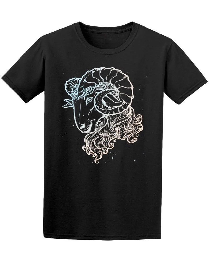 

Мужская футболка с космическим знаком зодиака Овен. Летняя хлопковая футболка унисекс с круглым вырезом и коротким рукавом, новая S-3XL