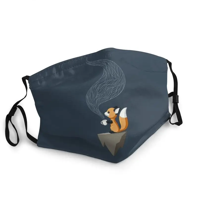 

Cute Fox Tea Mask Dustproof Adjustable Animal Pattern 3D Printing Face Mask Protection Cover Men Women Respirator Mouth-Muffle