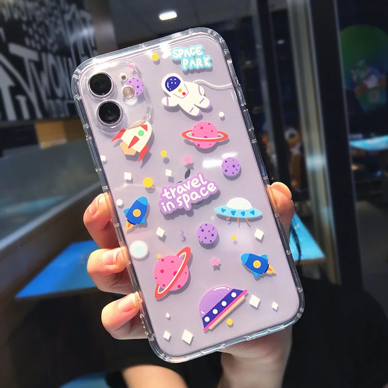 Прозрачный чехол-накладка для iPhone 11 Pro Max XR XS X 7 8 Plus SE 2020 | Мобильные телефоны и