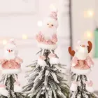 Рождественский Декор, Рождественский плюшевый кулон в виде ангела для девочки, украшение для вечерние, подарок на Рождество, Санта-Клаус, снеговик, лось, куклы, украшения