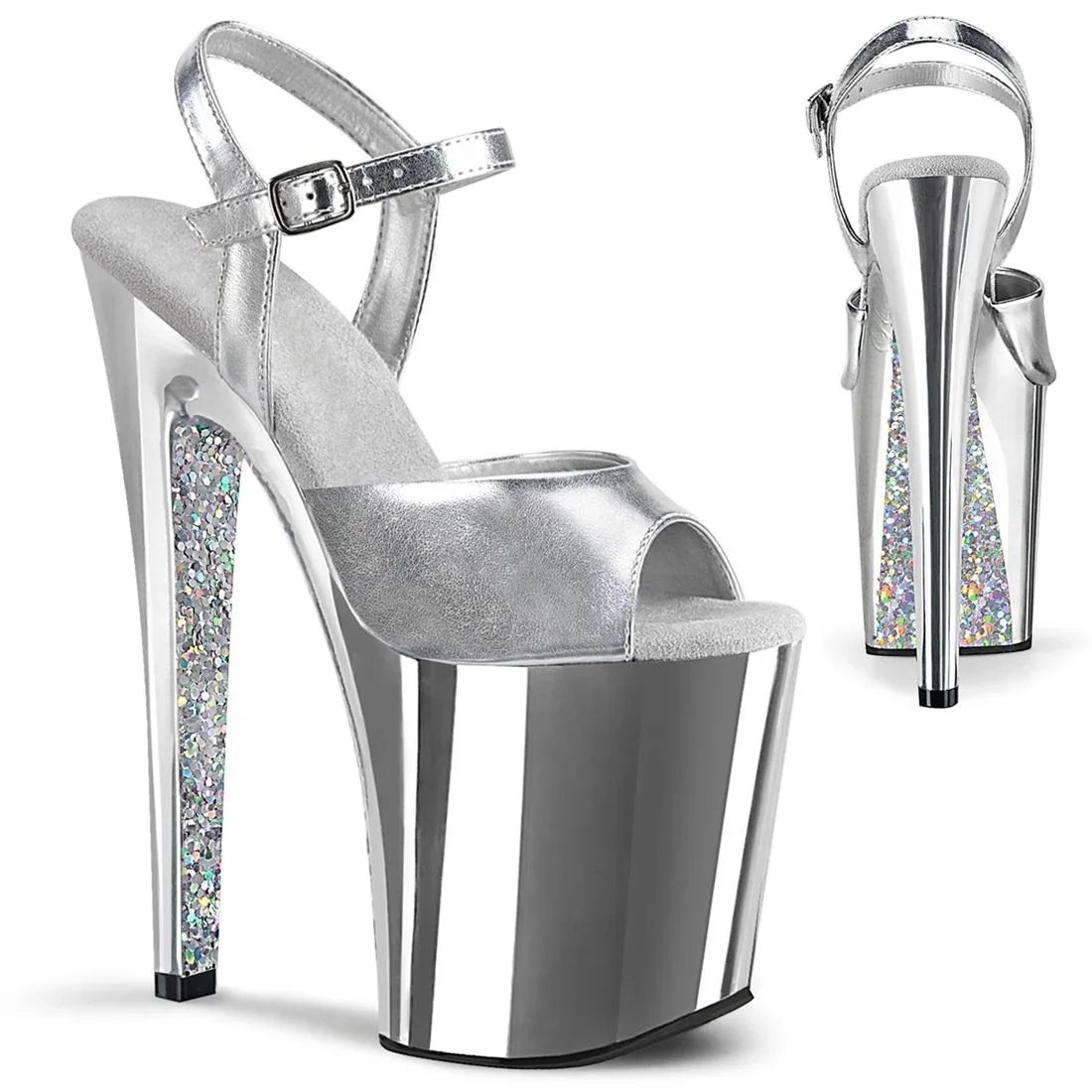 

thin-heeled high-heeled dance walking shoes 20cm high waterproof platform