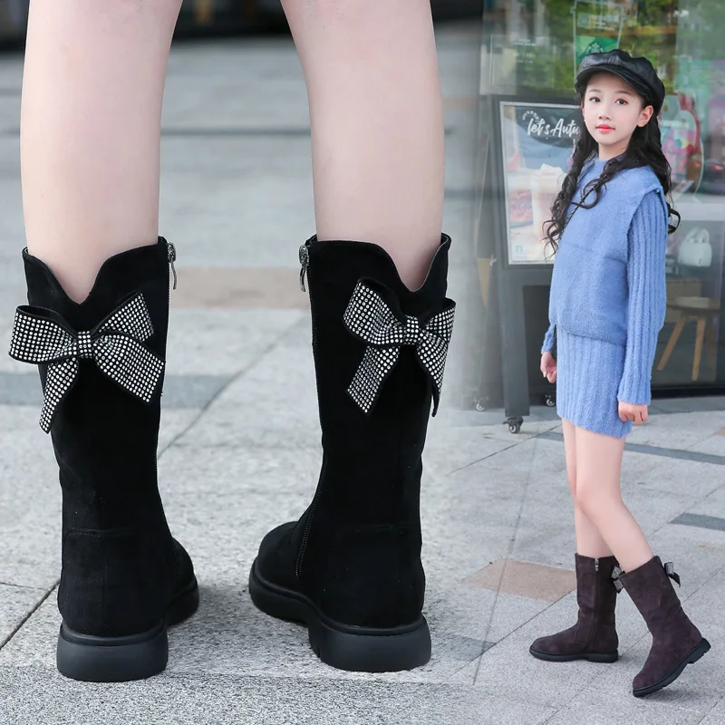 Новинка 2019 осенне зимние ботинки для девочек детские высокие Детская Хлопковая