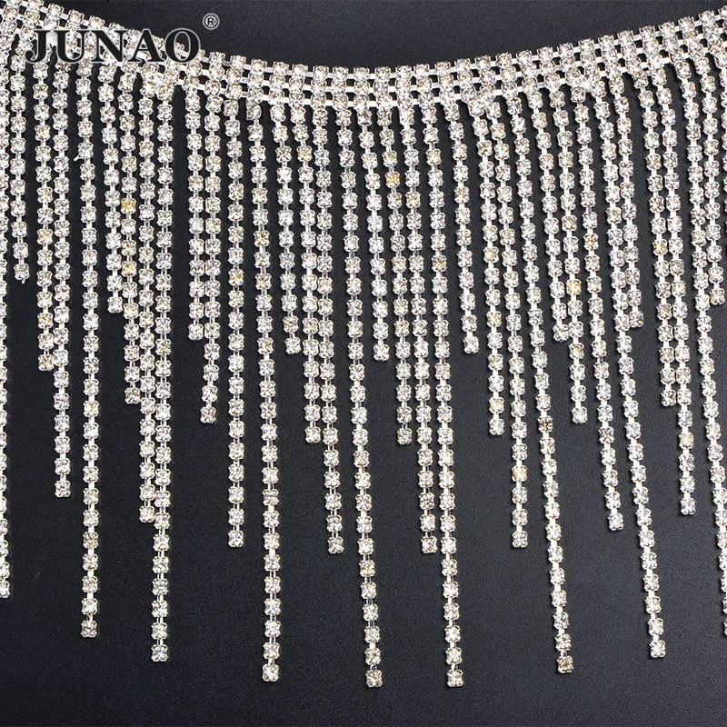 Стразы из прозрачного стекла с блестками JUNAO 45 см/комплект|Стразы| |