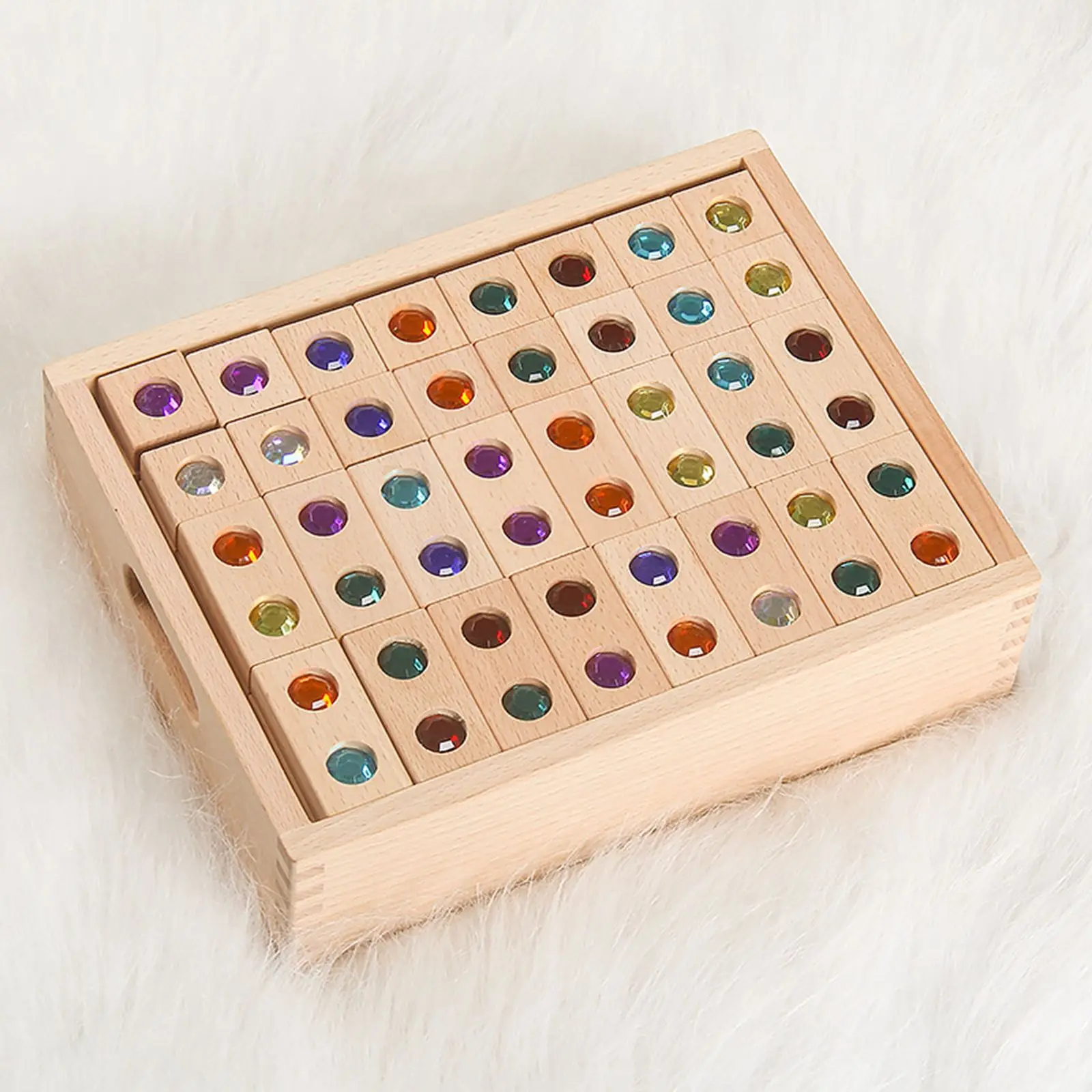 

Toddlers Stacking Blocks Toys Baby Age 4-8 Years Gems Blocks Preschool Toy
