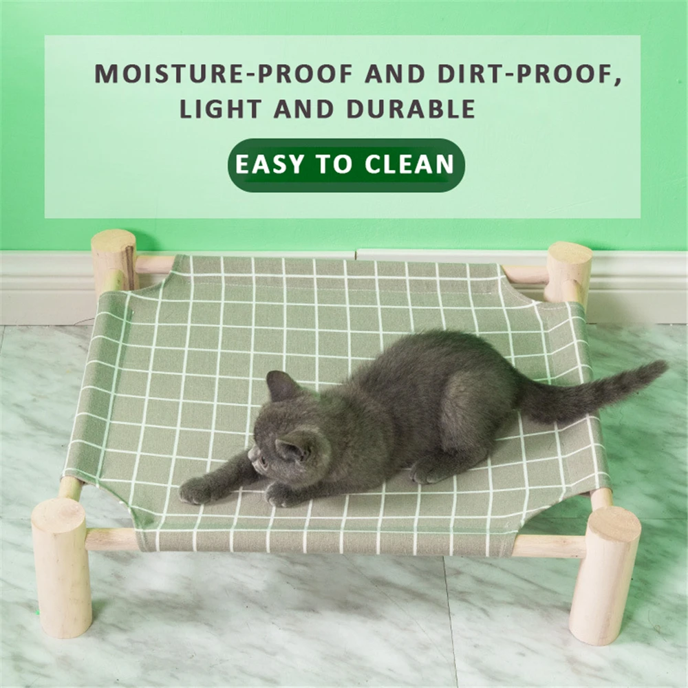 

Summer Cat Sleeping Bed Square Breathable Canvas Mat Indoor Kitten Hammock Pet Cats Nest Small Dog Puppy Kennel Easy Install