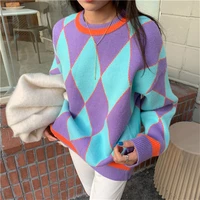 alien kitty chic getle lady pullover sweaters fashion women jumpers autumn all match 2021 patchwork femme elegant outwear soft