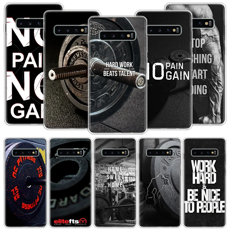 Bodybuilding Gym Fitness Coqu Phone Case For Samsung A71 A70 A51 A50 5G A41 A40 A31 A30 A21S A20E Galaxy A11 A10 A9 A8 Plus A7 A