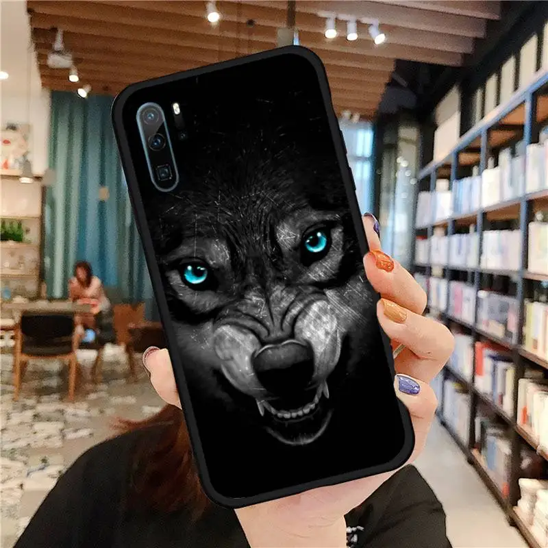 

Wolf Bling horror animal night Phone Case For Huawei honor Mate P 9 10 20 30 40 Pro 10i 7 8 a x Lite nova 5t