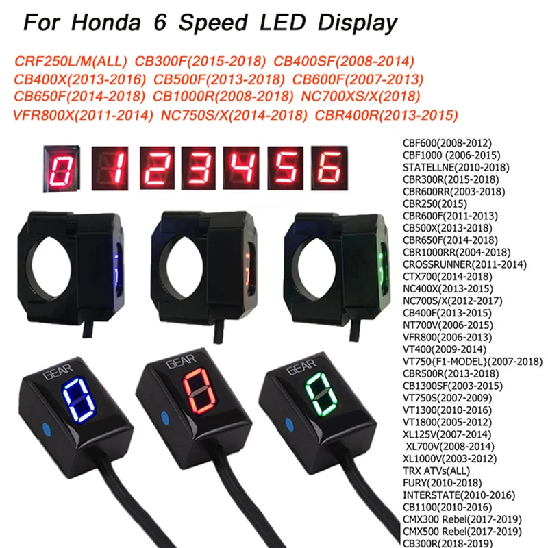 Светодиодный индикатор для Honda 6 Speed цифровой передачи пластиковый светильник