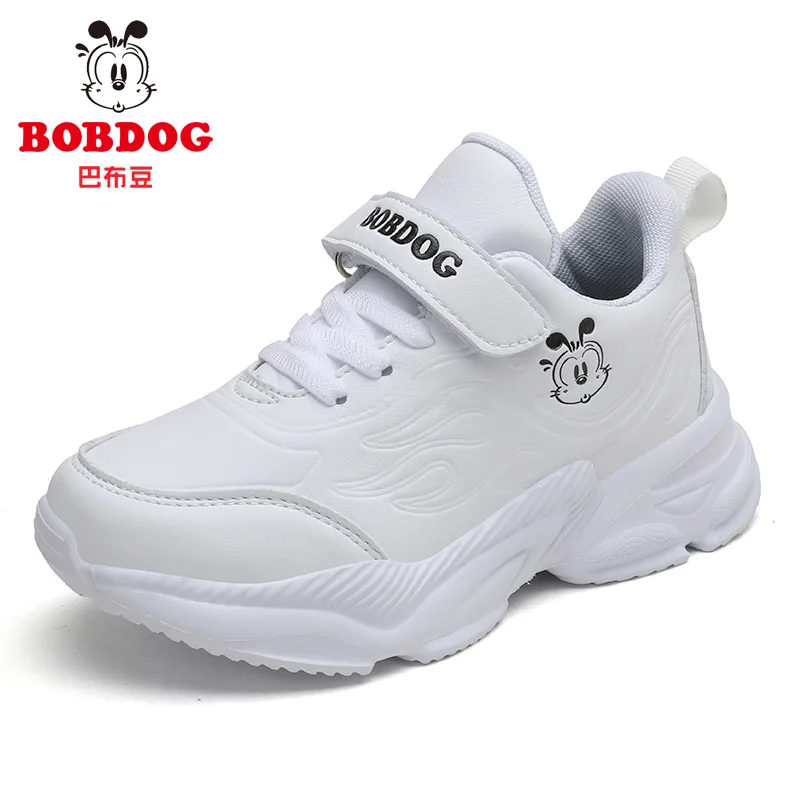 

Bobdog spring and autumn models of mesh, non-slip, breathable, trendy, comfortable, soft-soled white shoes for boys and girls