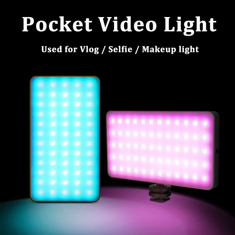 

MAMEN 3000-6500K Dual Color LED Lights RGB Video Lamp with Tripod Built-in 4000mAh for Youtube Vlog Selfie Makeup Fill Light