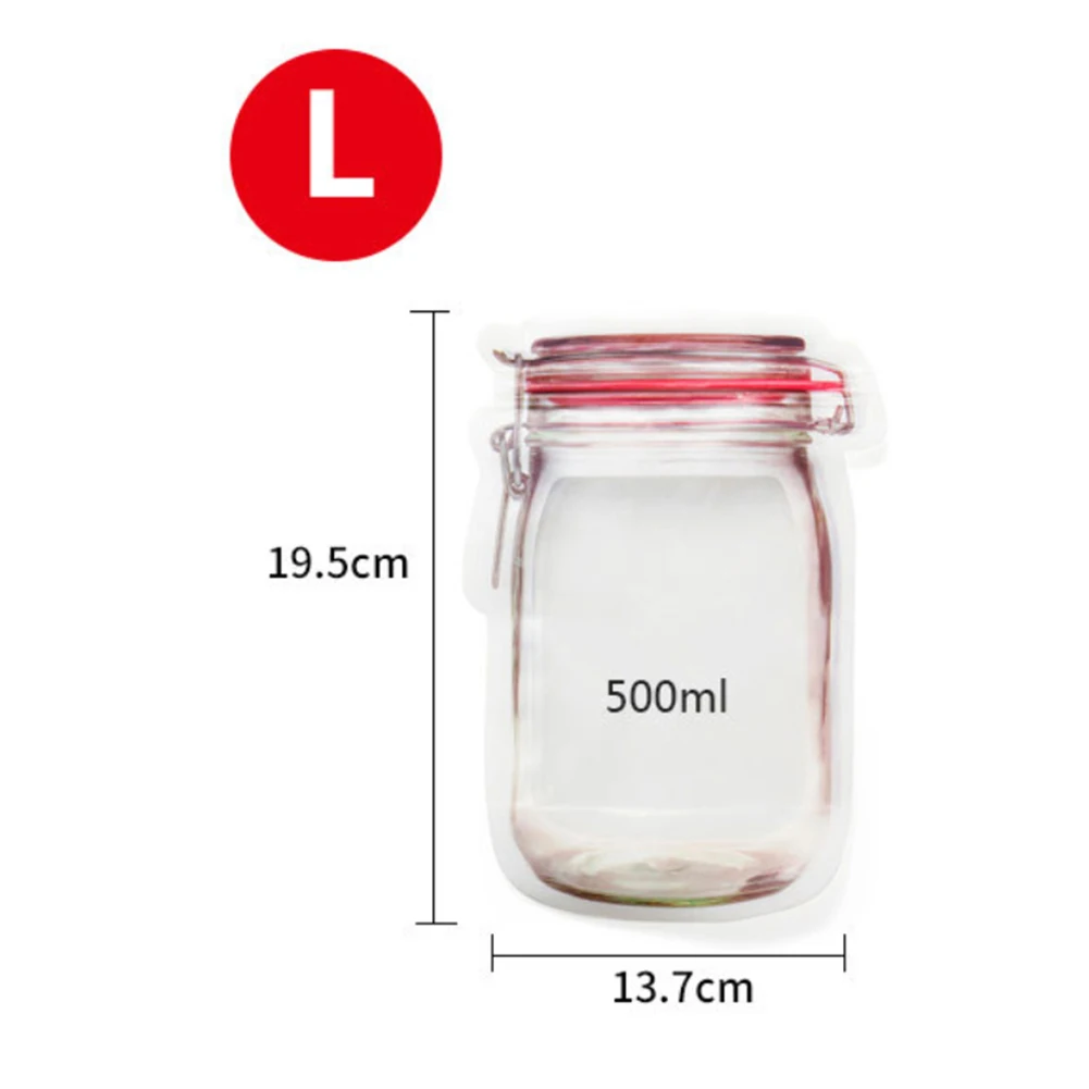 3/4 шт. Портативный Еда Герметичная сумка для хранения стеклянная банка с