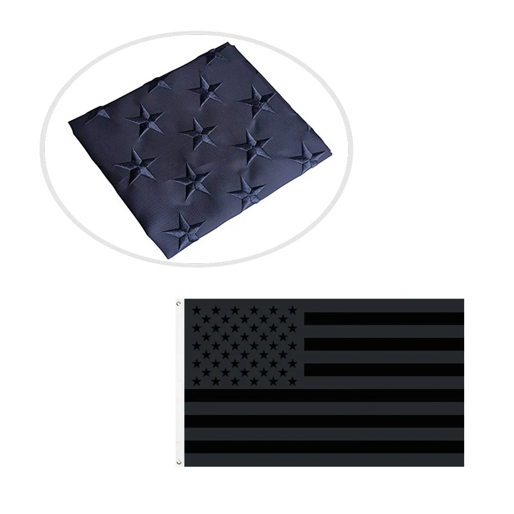 

Polyester And Brass Grommets All Black American Flag 3x5 Outdoor Indoor-double-sided Printing-black American Flag-double Stitch