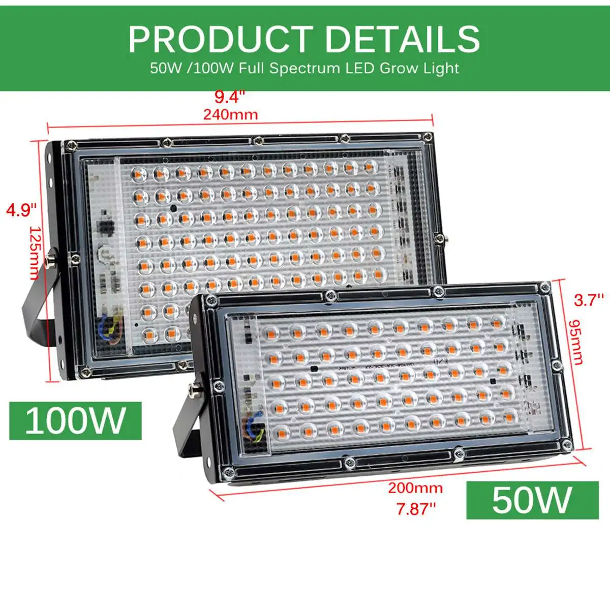 

Full Spectrum LED Grow Light AC220V 50W 100W Phyto Lamp for Plants LED Indoor Greenhouse Plant Hydroponic Plant Growing Lamp