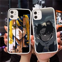 tokyo revengers phone case matte transparent for iphone 7 8 11 12 s mini pro x xs xr max plus clear mobile bag anime cartoon
