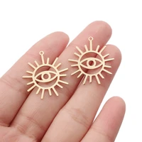 20pcs raw brass hollow sun charms eye charms pendant for diy earrings necklace jewelry findings making