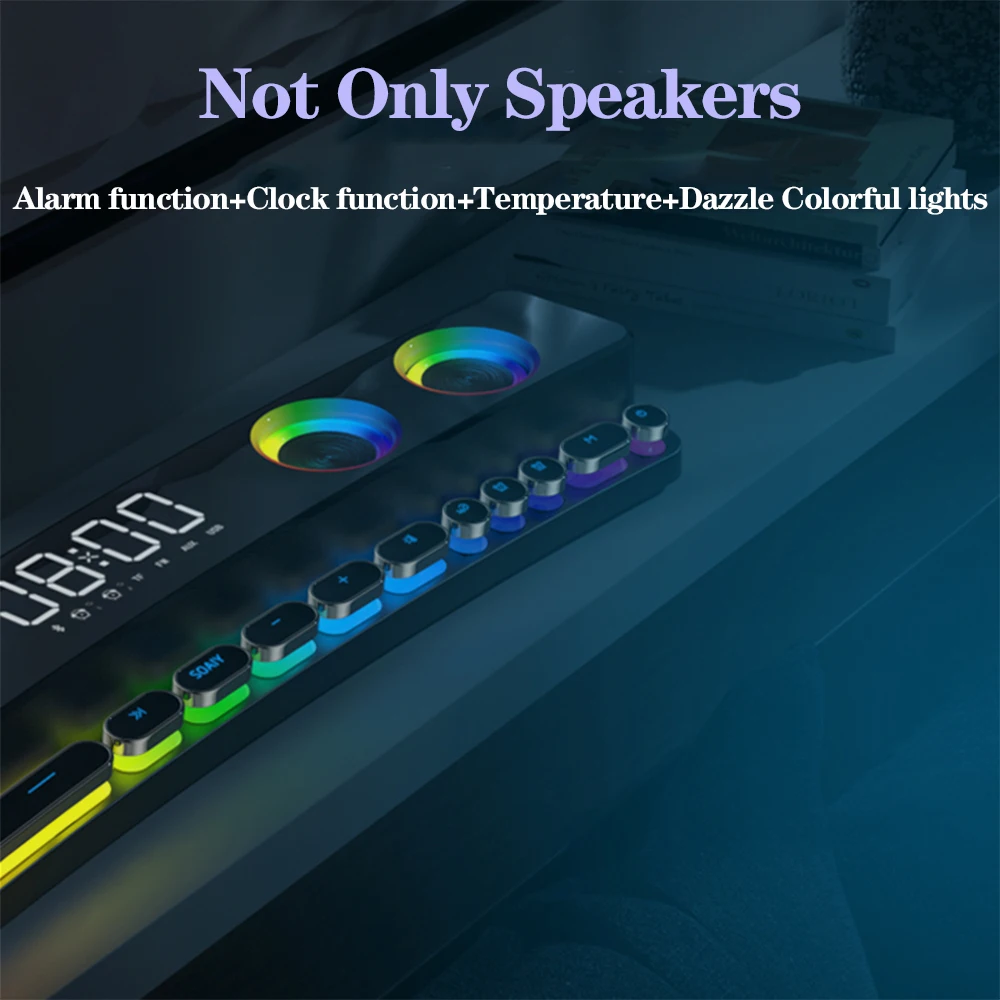 

Sony Ericsson SH39 Portable Desktop Computer Audio Time Multimedia Game Bluetooth Speaker Game Subwoofer 7 Color LED Lights / FM