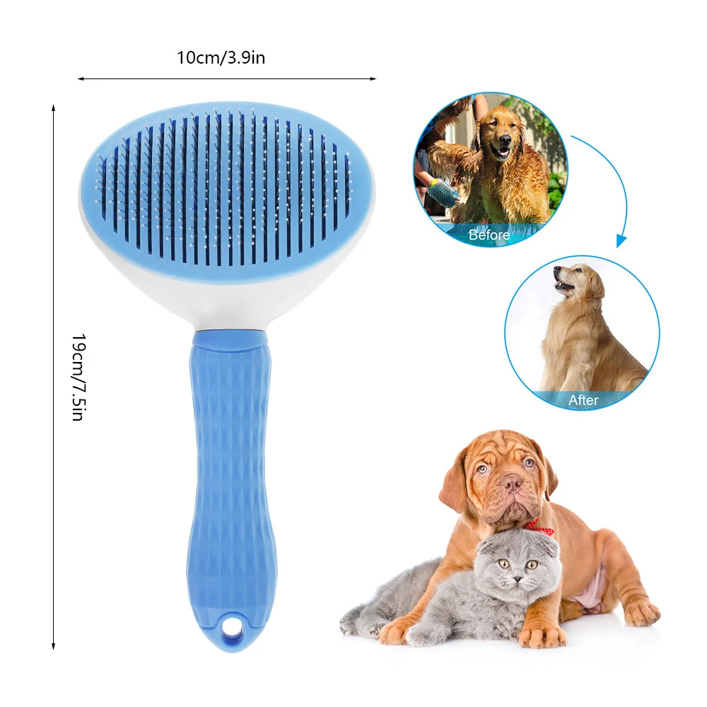 

Dog Cat Brush Self Cleaning Slicker Grooming Brushes Hair Remover Flea Comb Tools Automatic Hair Brush Trimmer pet accessories