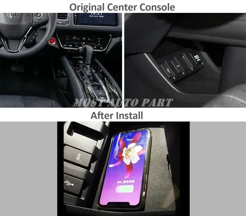 Интерьер автомобиля Беспроводной Зарядное устройство телефон Подставка для