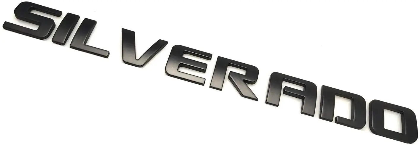 

1x Matte Black Silverado Nameplate Letter Emblems 3D Badge