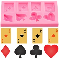 cute a poker cookie chocolate silicone mold playing cards cake fondant mold kitchen baking tool baking cake decoration tool