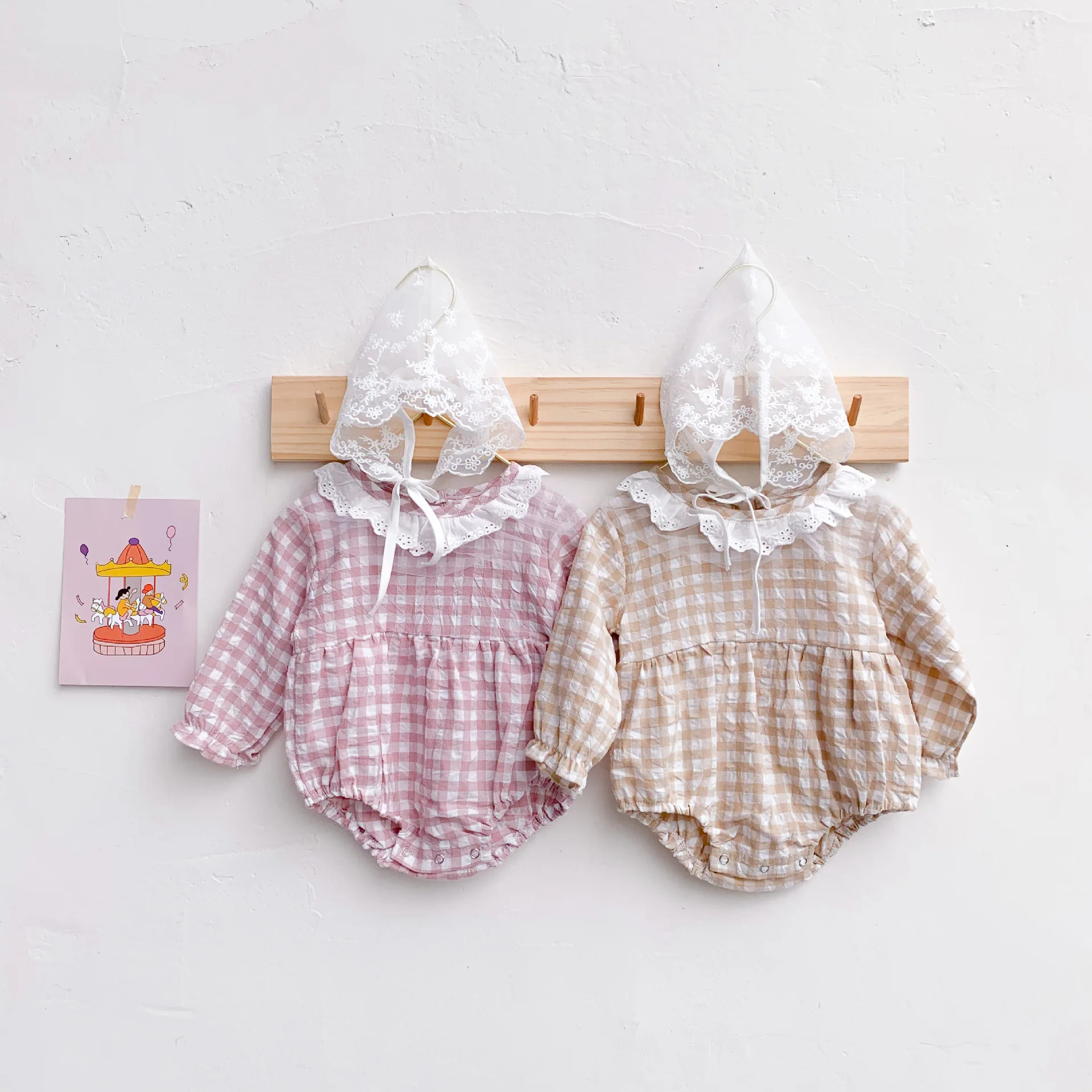 Комбинезон для новорожденных в клетку девочек Одежда принцессы маленьких с
