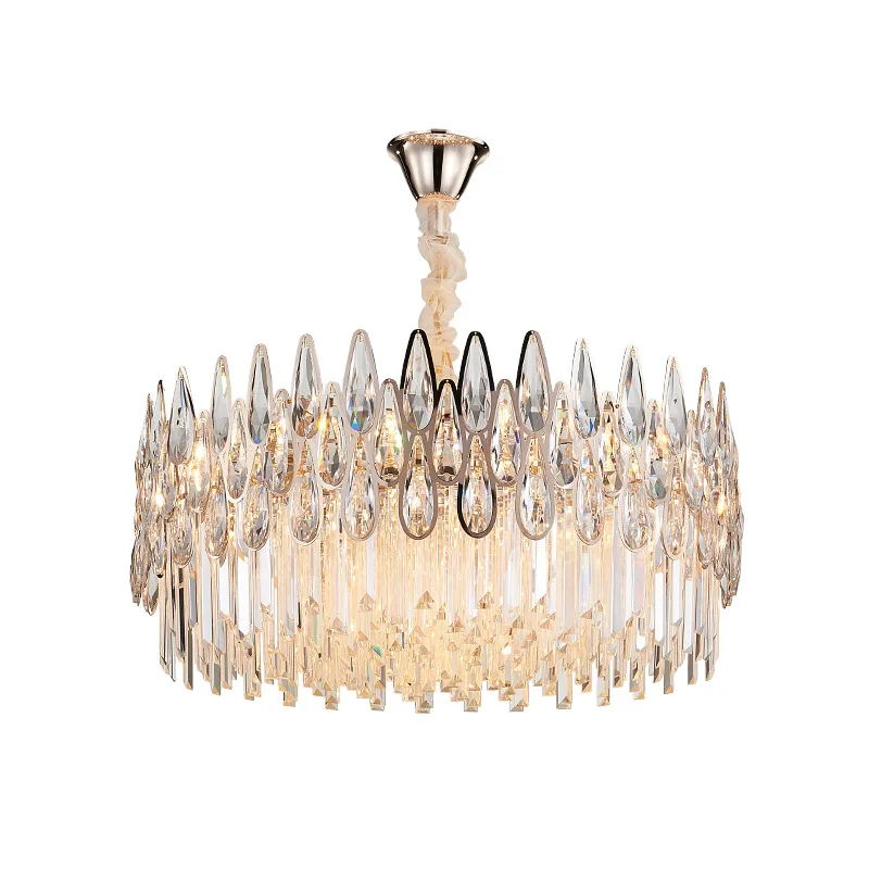 

Postmodern luxury LED pendant light K9 crystal living room fixtures iron bedroom lighting Nordic novelty restaurant hanging lamp