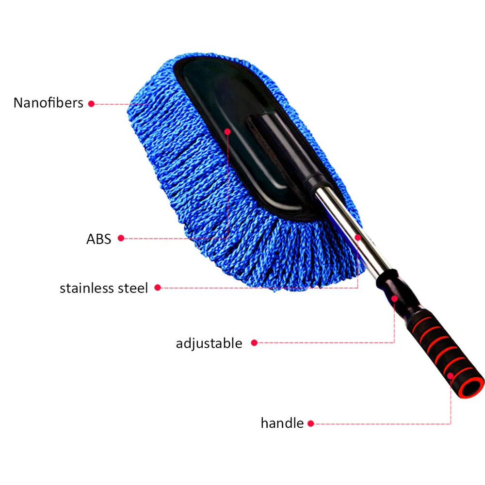 

Super Car Cleaning Supplies Microfiber Duster Interior Cleaner with Long Retractable Handle to Trap Dust and Pollen for Car