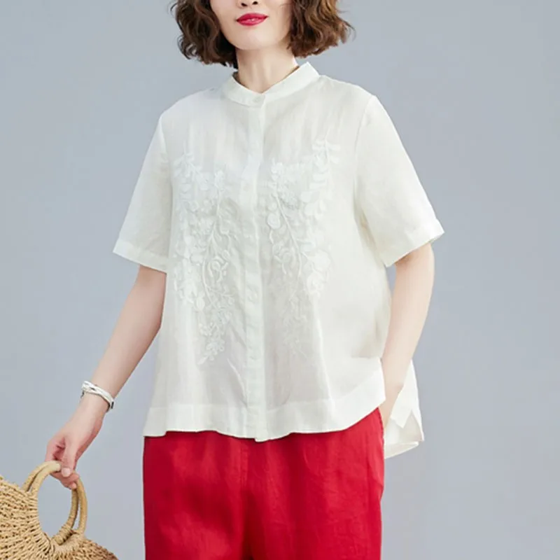 Женские хлопковые льняные повседневные рубашки Новое поступление 2021 летние