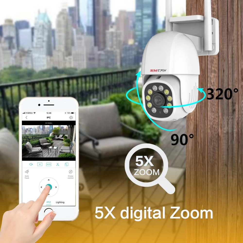 4K Wifi IP Camera Surveillance Smart Home Security 360 Degree Rotation Double Light Full Color Night Vision Wireless Out Door |