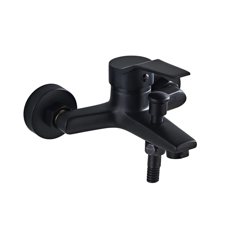 Black control valve Настенный кран для ванной хромированный латунный Смеситель для ванны смеситель для душа горячей и холодной воды заслонка смесителя для душа - Цвет: Black control valve