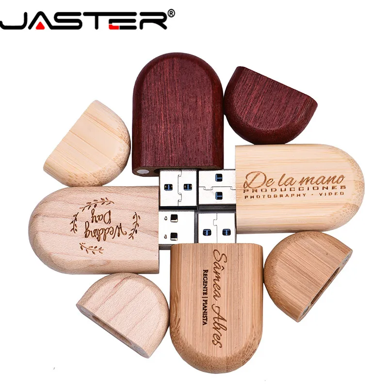 JASTER USB 2.0 creative gift wooden flash drive 4GB 64GB 16GB 32GB 64GB pen external memory card free gift free LOGO