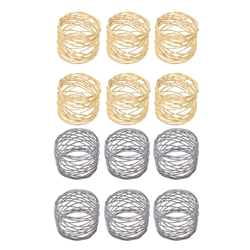 

Handmade Round Mesh Napkin Rings Holder for Dinning Table Parties Everyday, Set