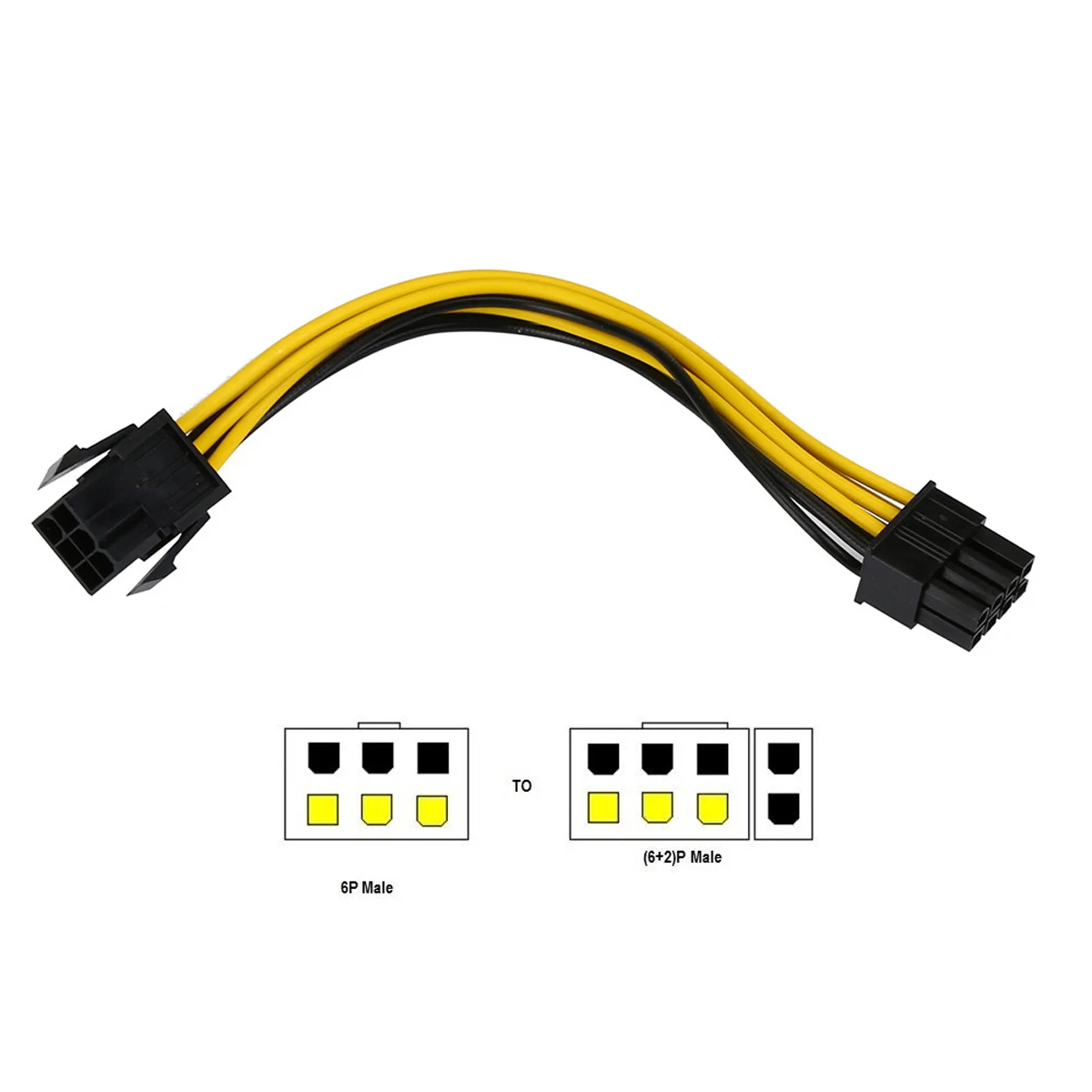 Видеокарта с рукавами PCI E GPU 8 Pin to 6 + 2 удлинитель питания для BTC 18AWG кабель