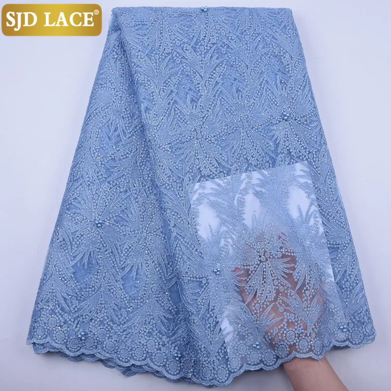 

SJD LACE Green African Lace Fabric Embroiderey French Lace Fabric With Beads Nigerian Lace Fabric For Wedding Party Dress 1867B