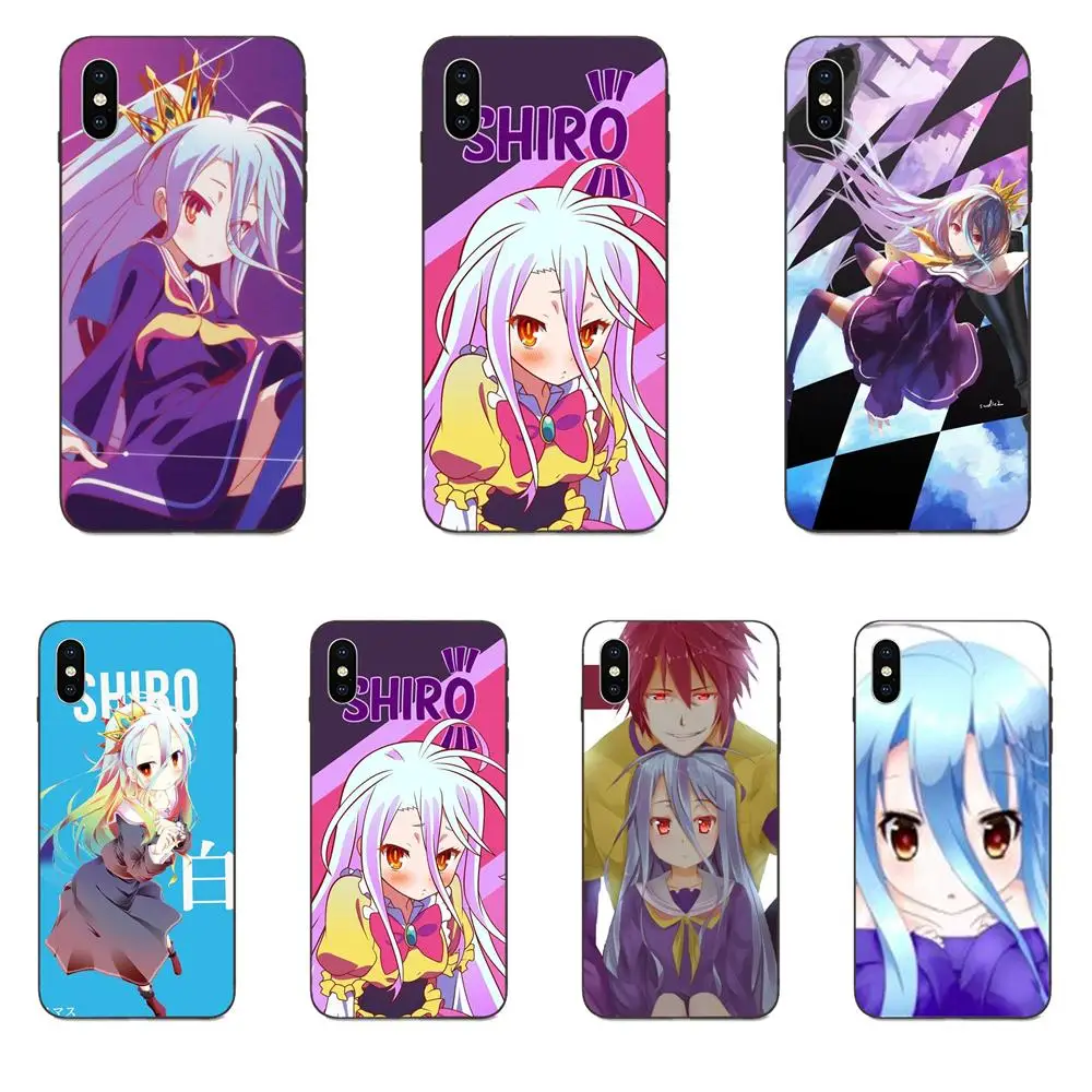Телефон Cartoon No Game Life Shiro с узором из TPU для Apple iPhone 4 4S 5 5S SE 6 6S 7 8 Plus X XS Max XR.