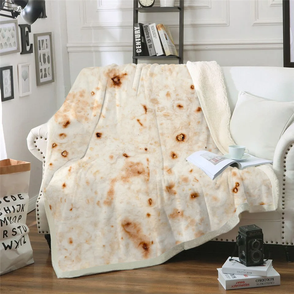 

Delicious Tortill 3D Print Velvet Plush Throw Blanket Bedspread for Kid Sherpa Blanket