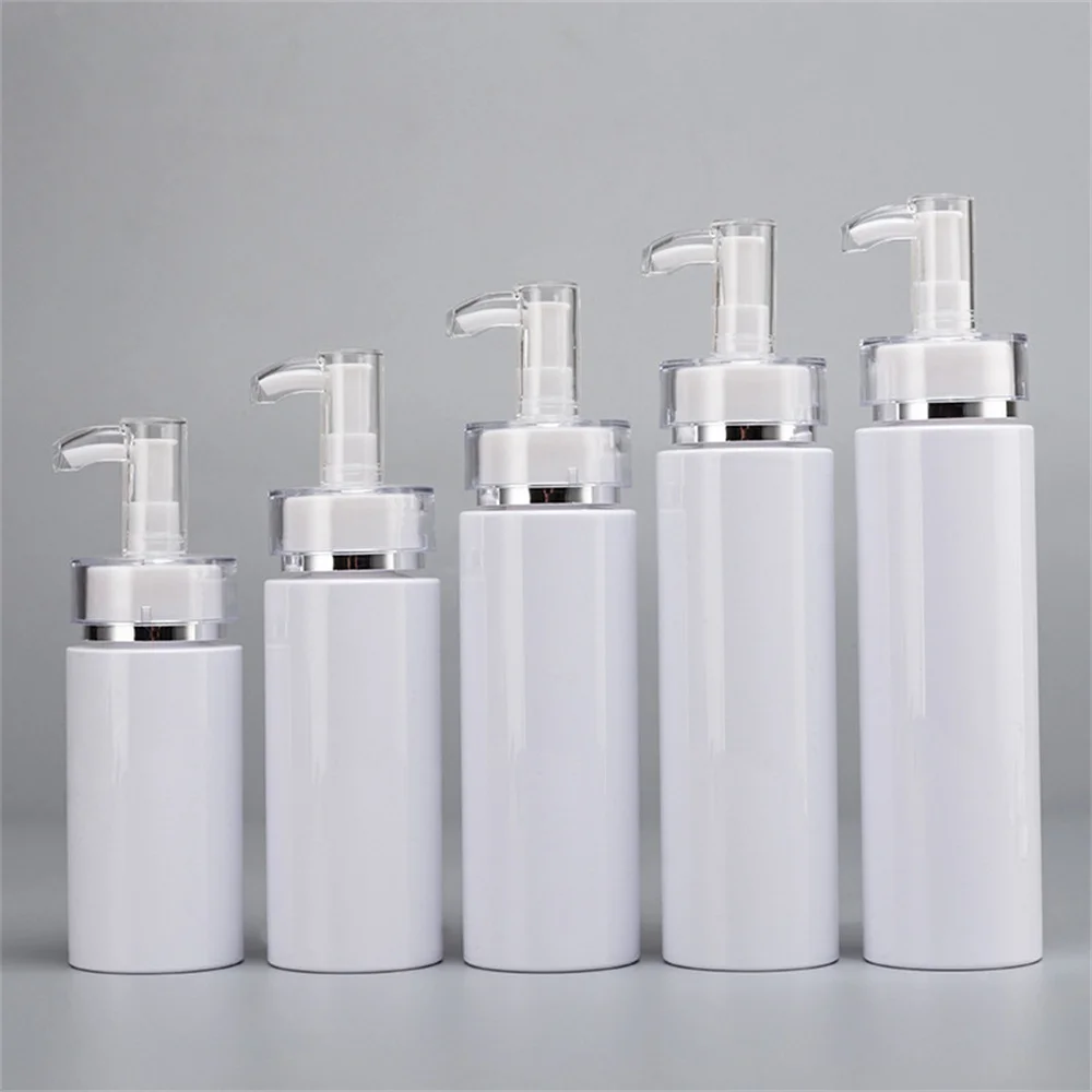 

100ml/150ml/200ml/300ml/500ml Empty Plastic Spray Pump Lotion Bottle Cosmetics Bottles Acrylic Pump Head Refillable Bottles