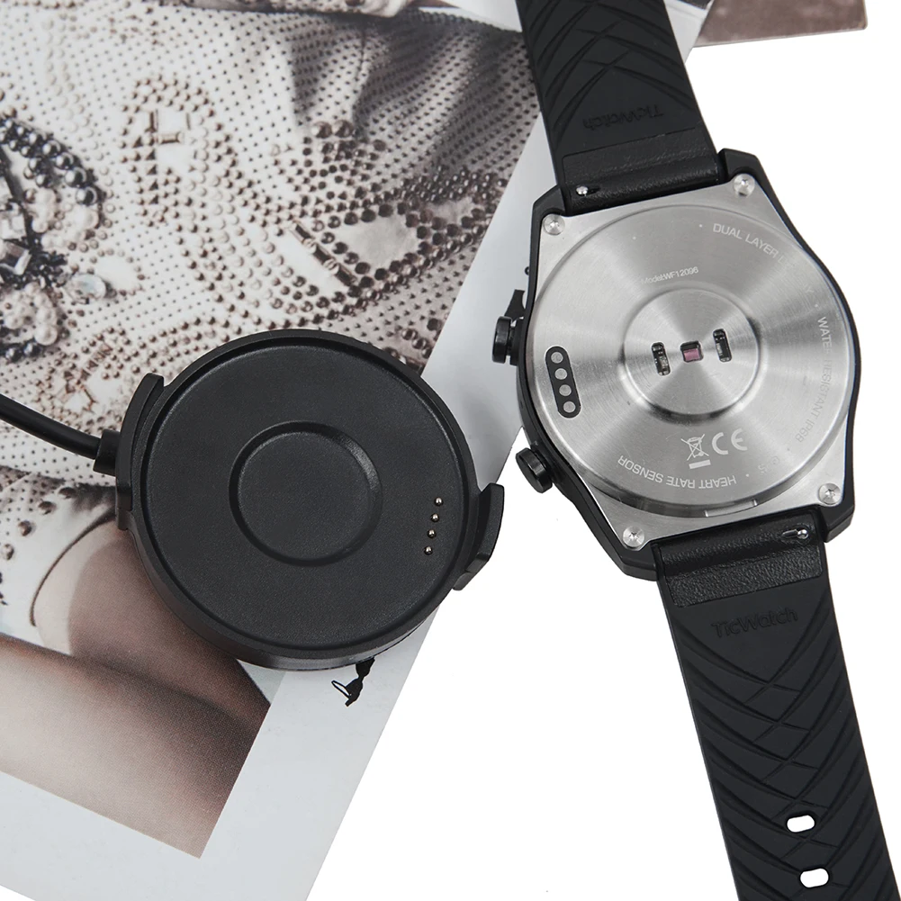 

Сменный зарядный кабель для смарт-браслета, 1 м, USB-кабель для зарядки для Ticwatch Pro, спортивный адаптер питания для смарт-часов