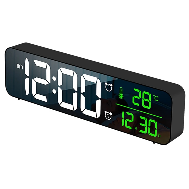 

Digital Alarm Clock,Temperature Detect with 8X4Inch Cast Iron Grill Meat Press with Wooden Handle